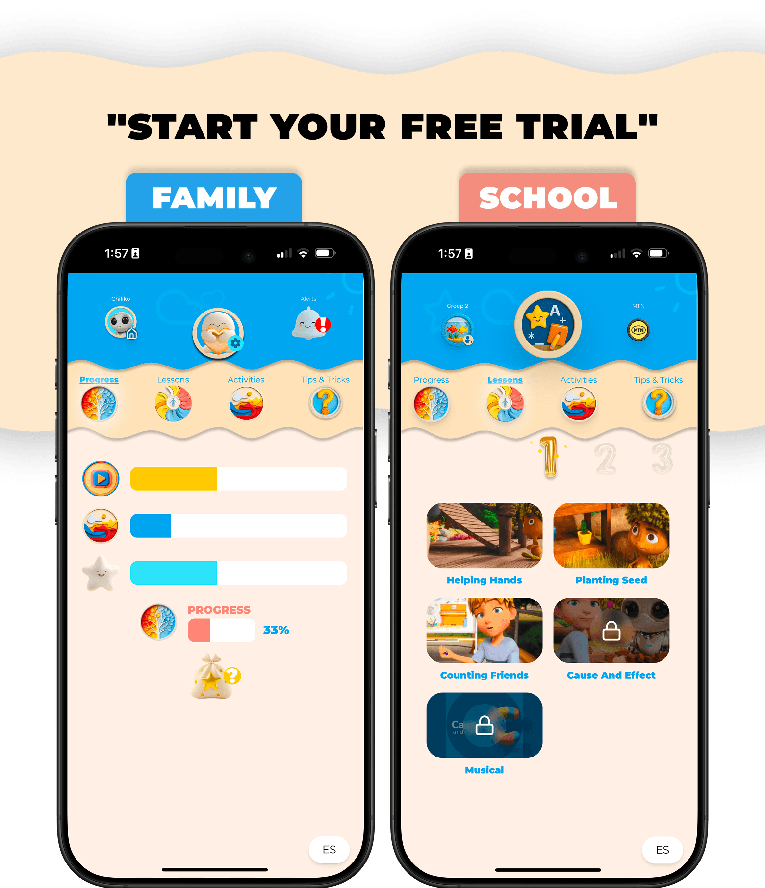 Trial section background mobile