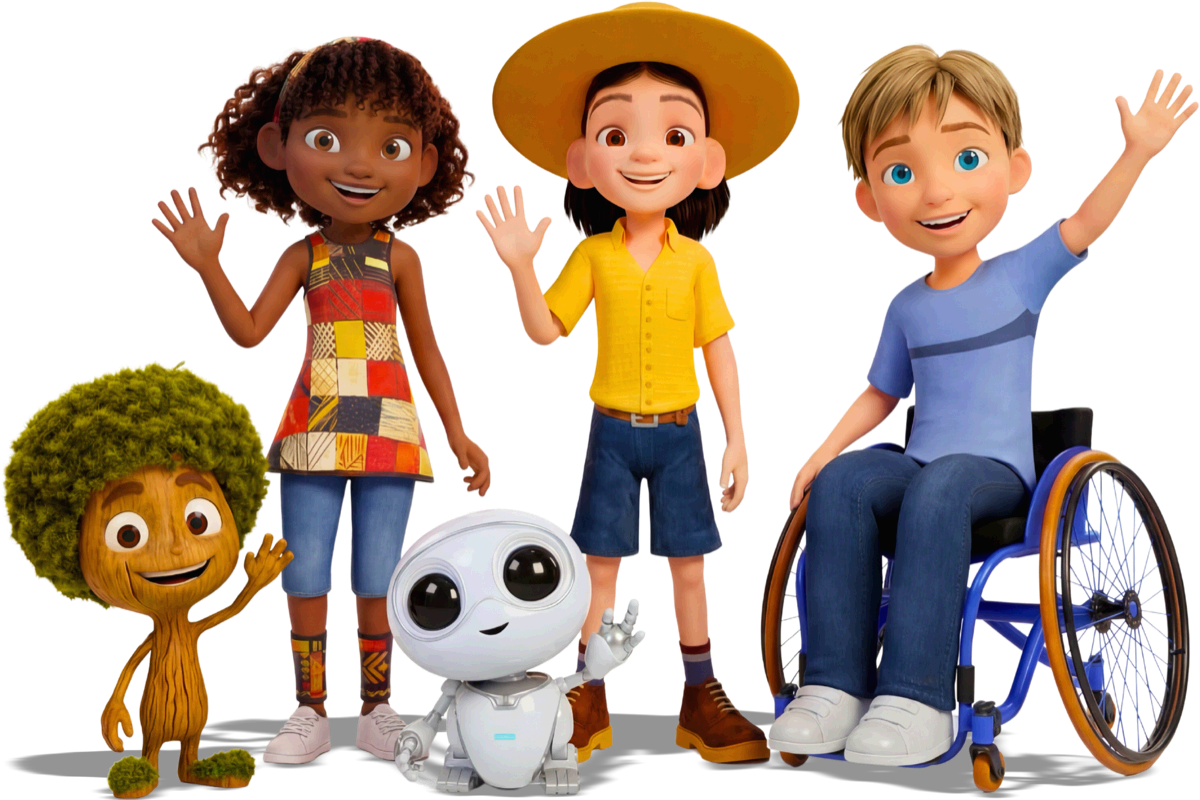 Les personnages Hope Seed que l'enfant rencontre à travers les six étapes d'âge